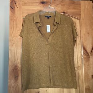 Banana republic small tan/mustard color short sleeve top